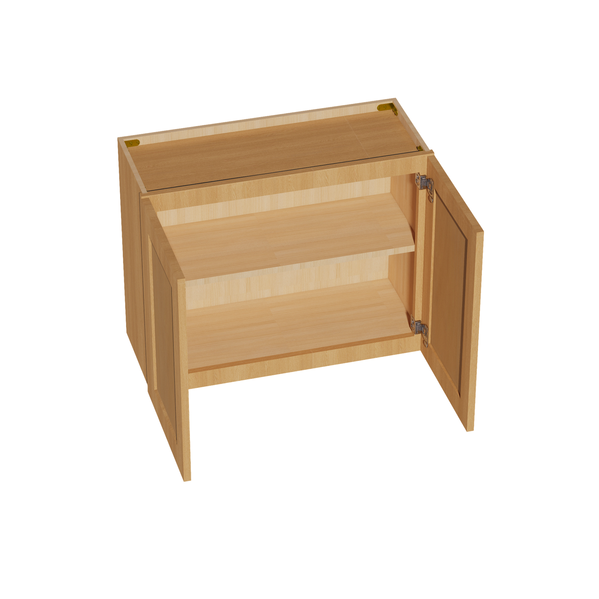 W3024-ST  Wall Cabinet 2 Doors & 2 Shelves - Shaker Style - Timber   30"W x 24"H x 12"D
