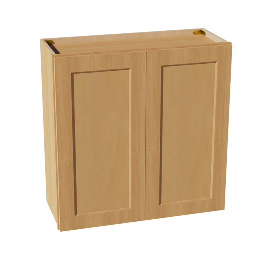 W3030-ST  Wall Cabinet 2 Doors & 2 Shelves - Shaker Style - Timber   30"W x 30"H x 12"D