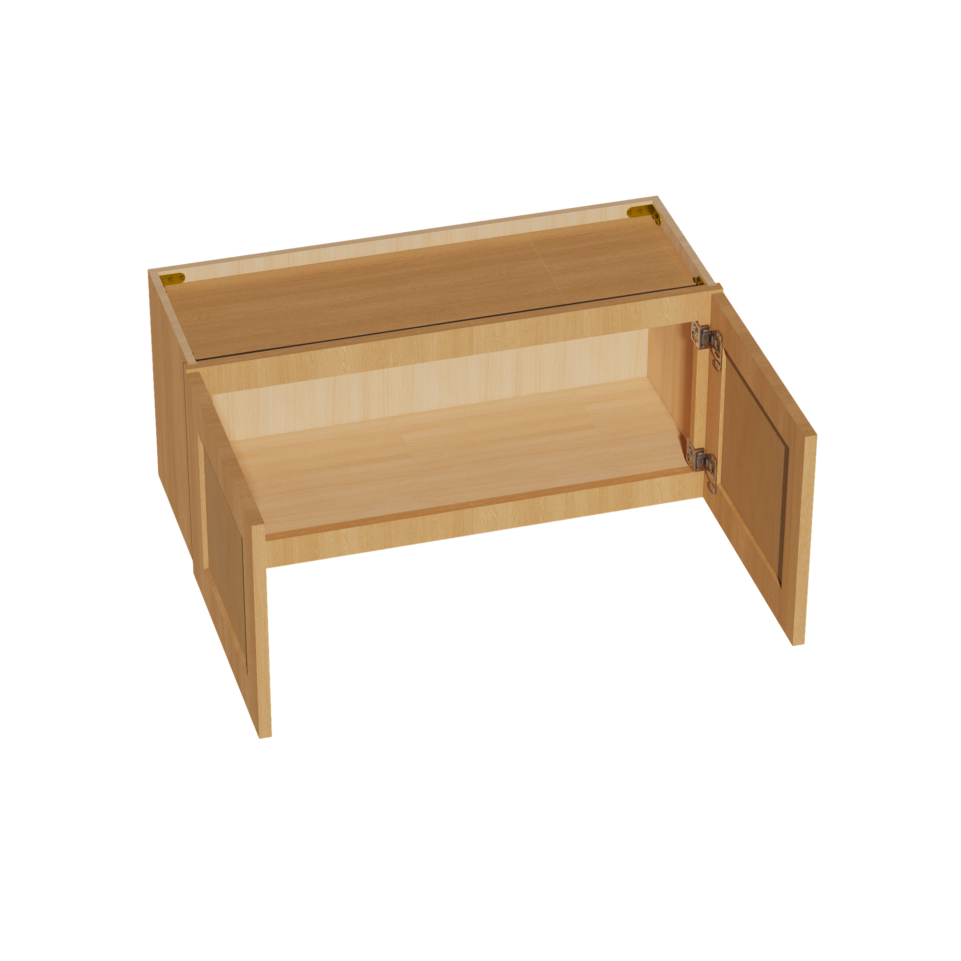 W331524-ST  Wall Cabinet 2 Doors & 2 Shelves - Shaker Style - Timber   33"W x 15"H x 24"D