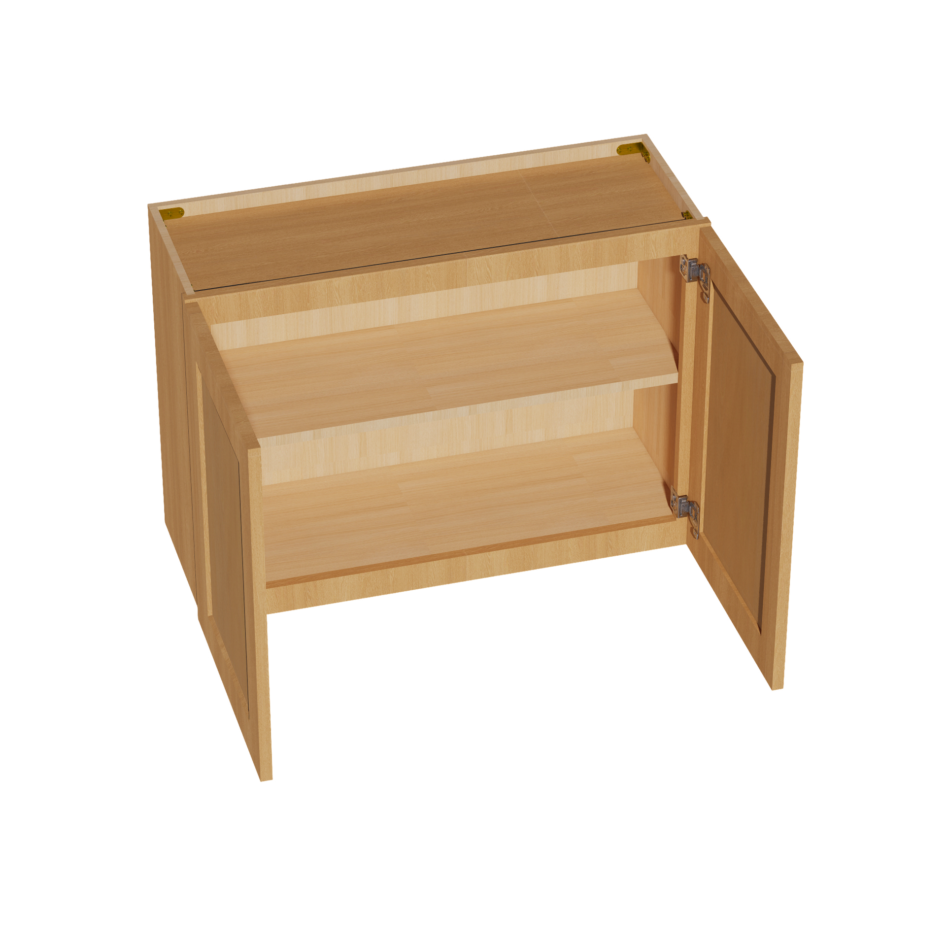 W332424-ST  Wall Cabinet 2 Doors & 2 Shelves - Shaker Style - Timber   33"W x 24"H x 24"D