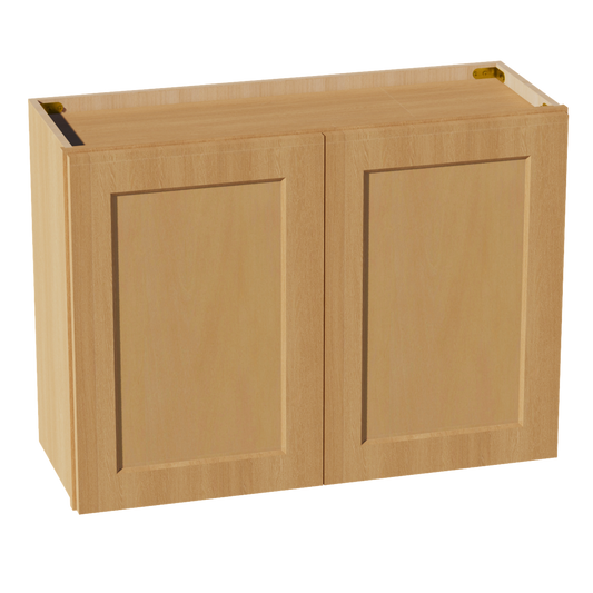 W332424-ST  Wall Cabinet 2 Doors & 2 Shelves - Shaker Style - Timber   33"W x 24"H x 24"D