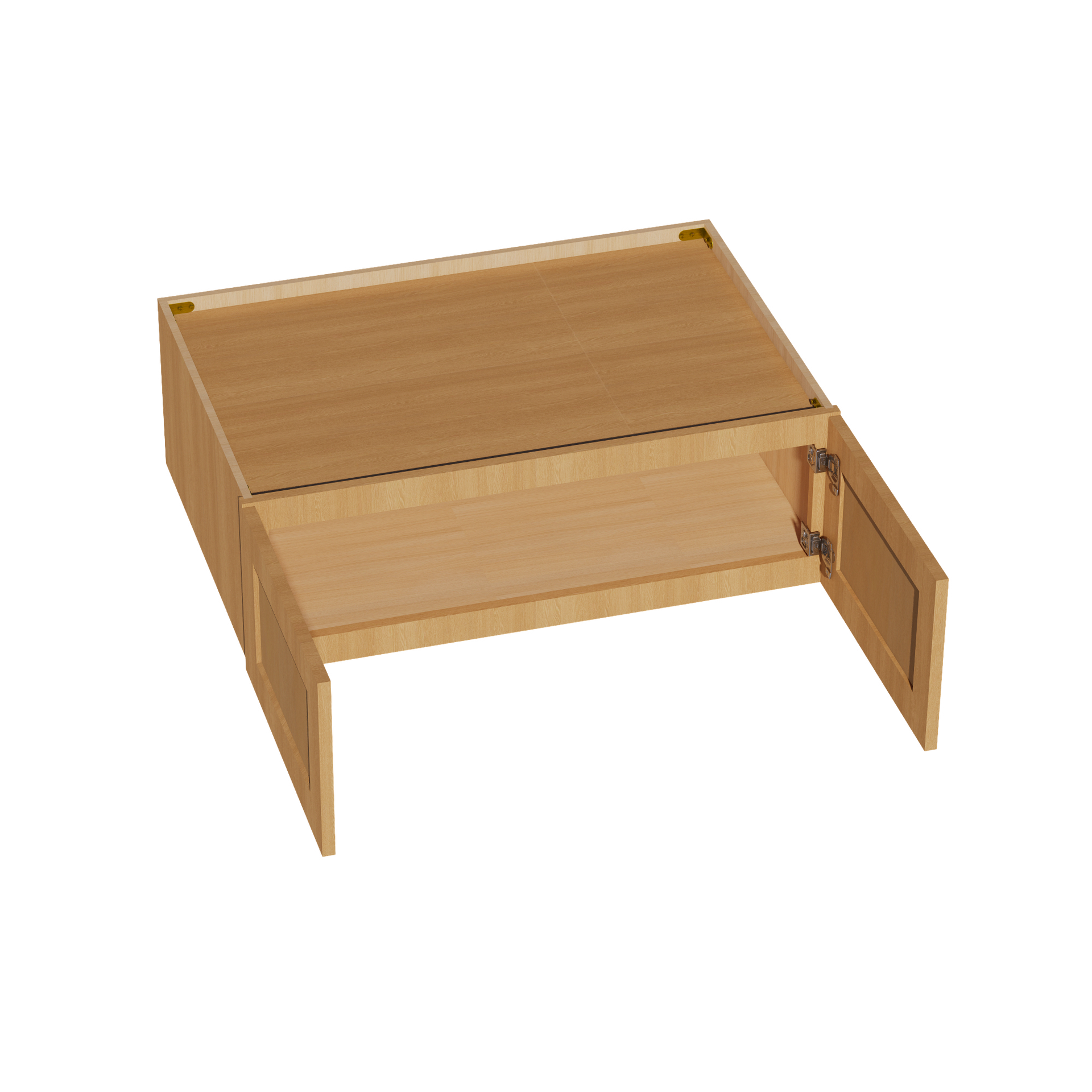W3612-ST  Wall Cabinet 2 Doors & 2 Shelves - Shaker Style - Timber   36"W x 12"H x 12"D