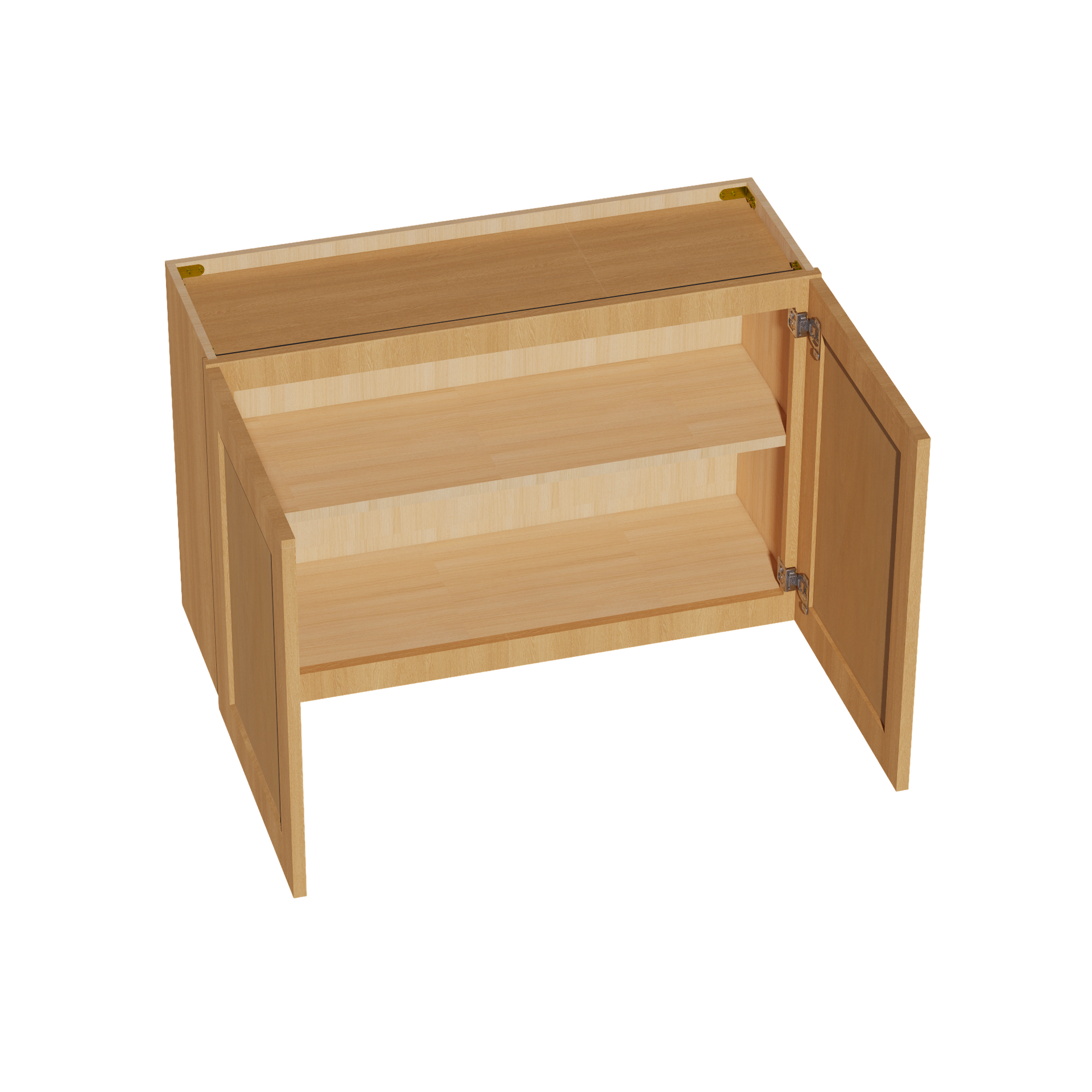 W362424-ST  Wall Cabinet 2 Doors & 2 Shelves - Shaker Style - Timber   36"W x 21"H x 24"D