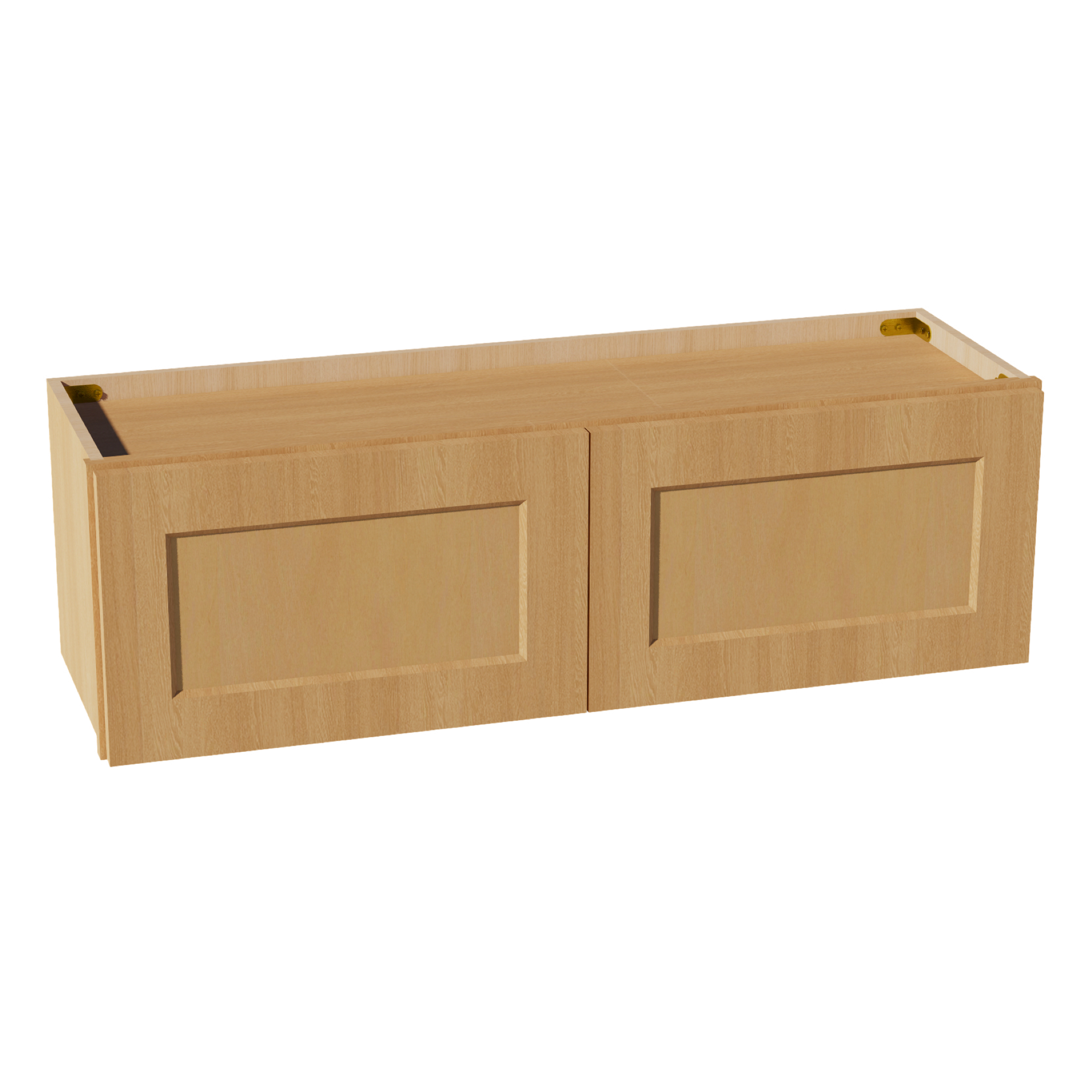 W391224-ST  Wall Cabinet 2 Doors & 2 Shelves - Shaker Style - Timber   39"W x 12"H x 24"D