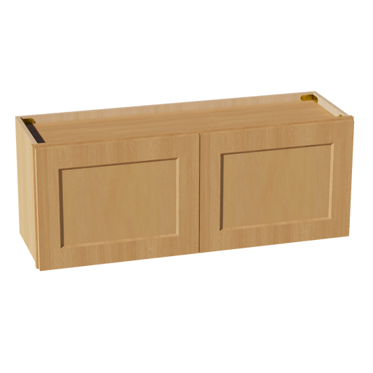 W391524-ST  Wall Cabinet 2 Doors & 2 Shelves - Shaker Style - Timber   39"W x 15"H x 24"D