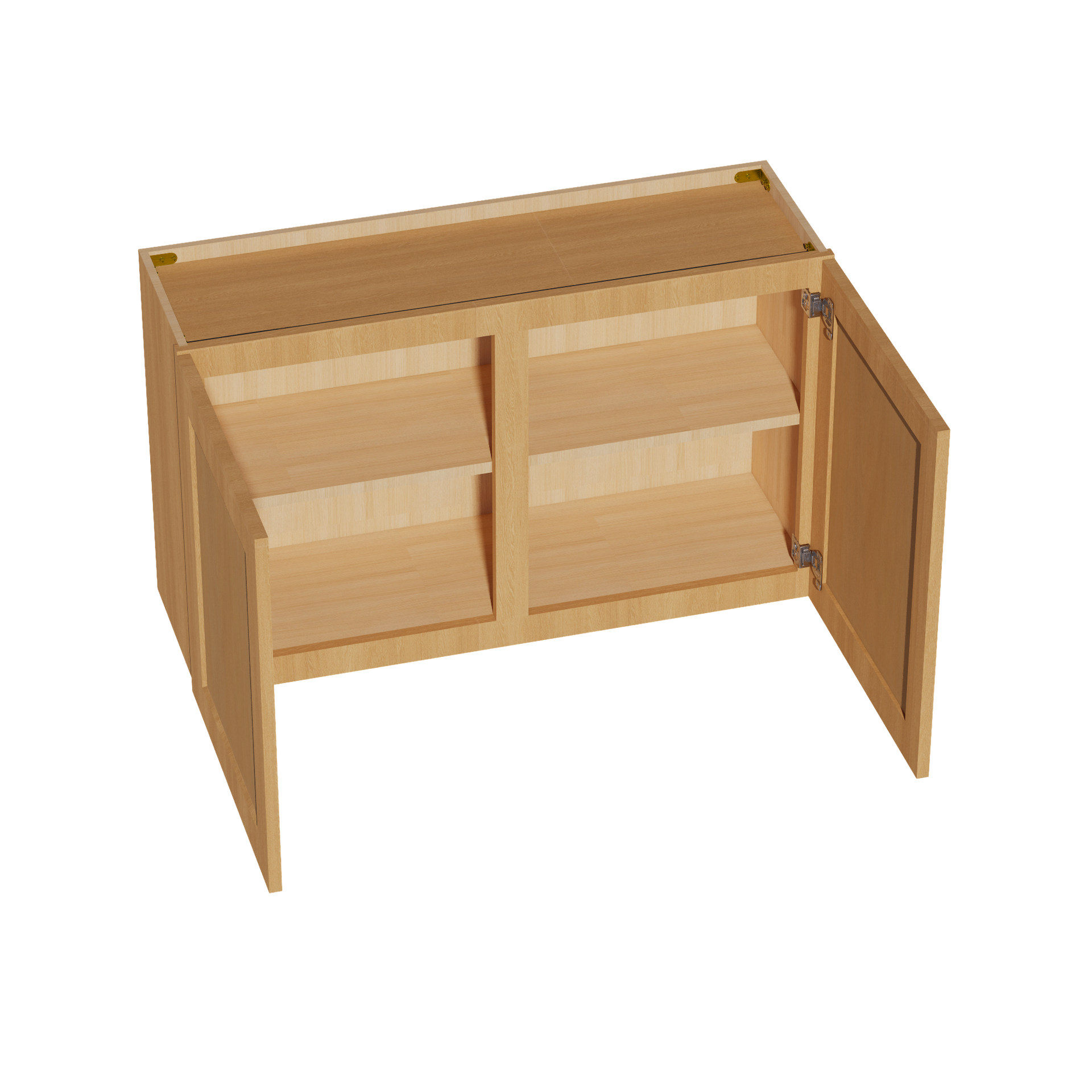 W392424-ST  Wall Cabinet 2 Doors & 2 Shelves - Shaker Style - Timber   39"W x 24"H x 24"D