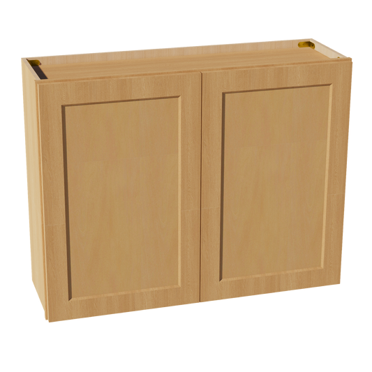 W3930-ST: Shaker Timber 39"W x 30"H 2 Doors & 2 Shelves Standard Wall Cabinet