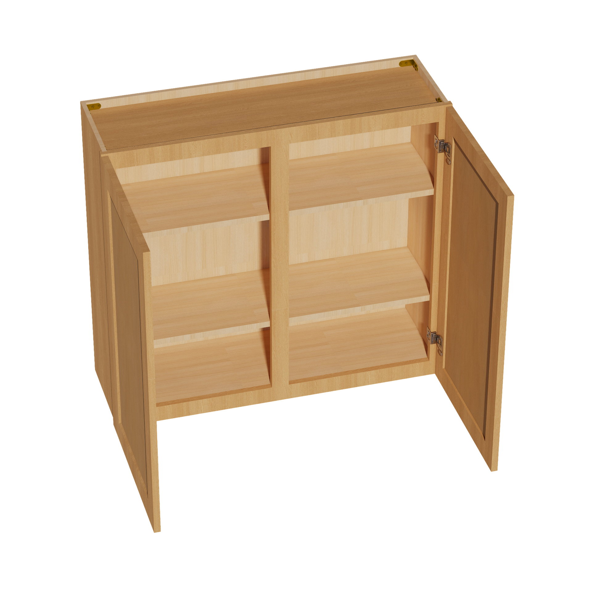 W3936-ST: Shaker Timber 39"W x 36"H 2 Doors & 2 Shelves Standard Wall Cabinet