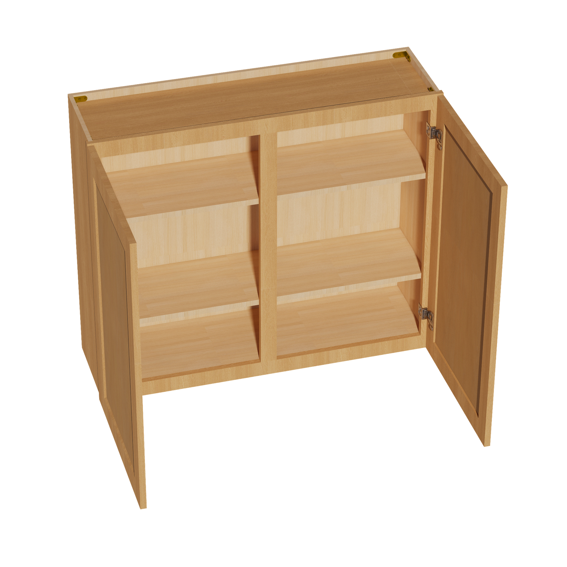 W4236-ST  Wall Cabinet 2 Doors & 2 Shelves - Shaker Style - Timber   42"W x 36"H x 12"D