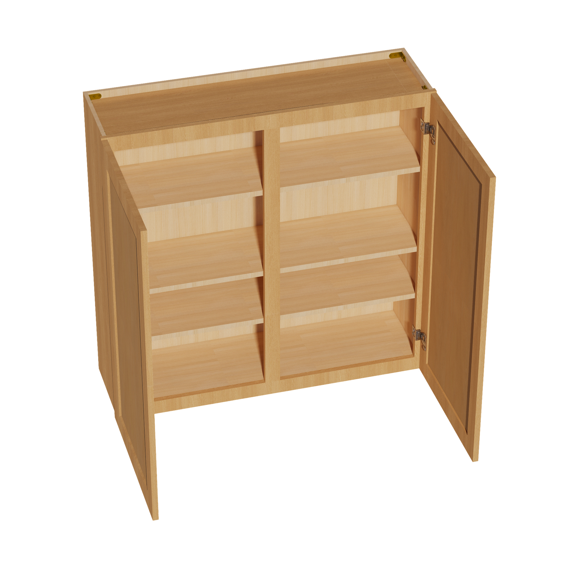 W4242-ST  Wall Cabinet 2 Doors & 2 Shelves - Shaker Style - Timber   42"W x 42"H x 12"D