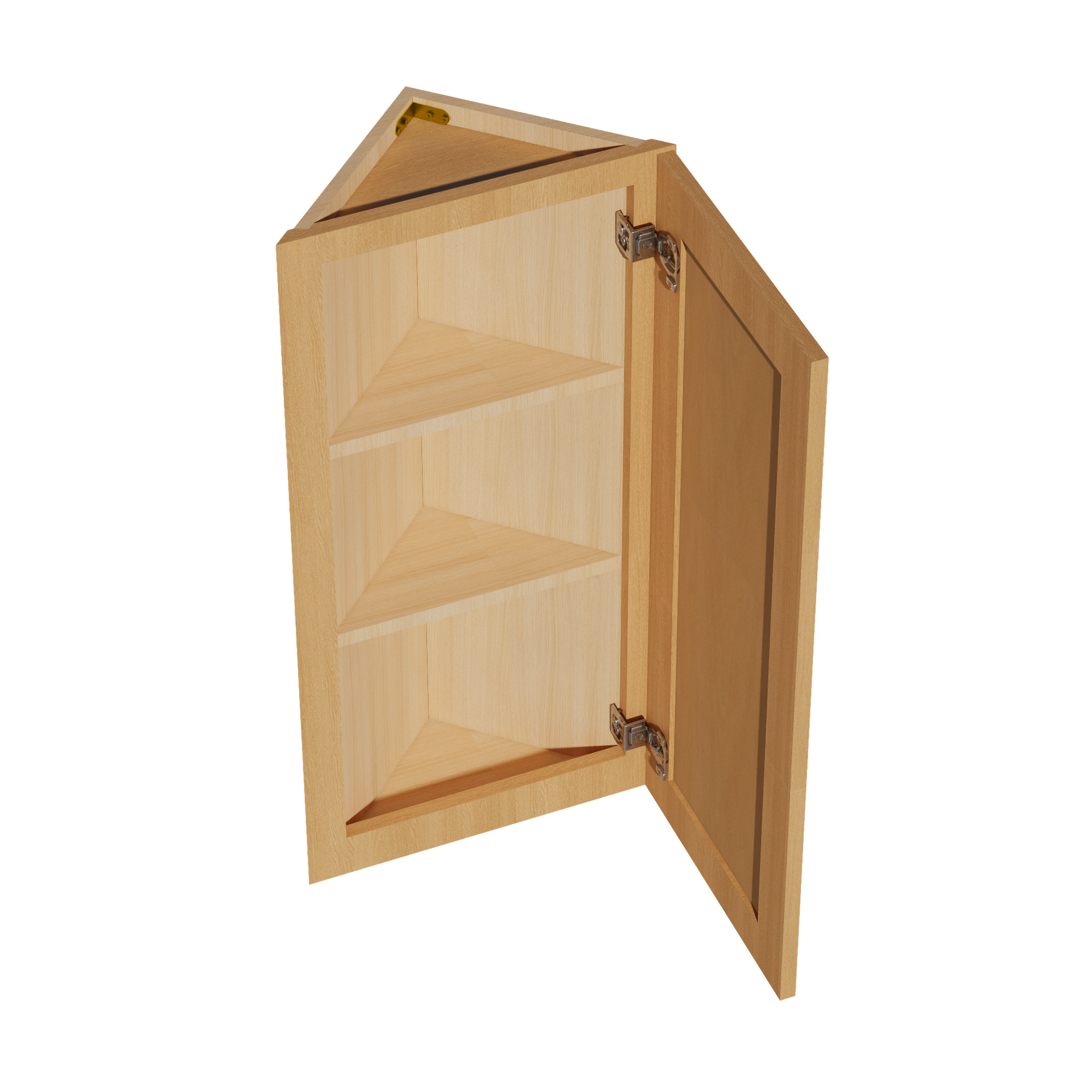 WAE1236-ST  Wall Angle End Cabinet 1 Door & 2 Shelves - Shaker Style - Timber   12"W x 36"H x 12"D