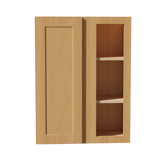 WBC2736-ST  Wall Blind Corner Cabinet 1 Door & 2 Shelves - Shaker Style - Timber   27"W x 36"H x 12"D