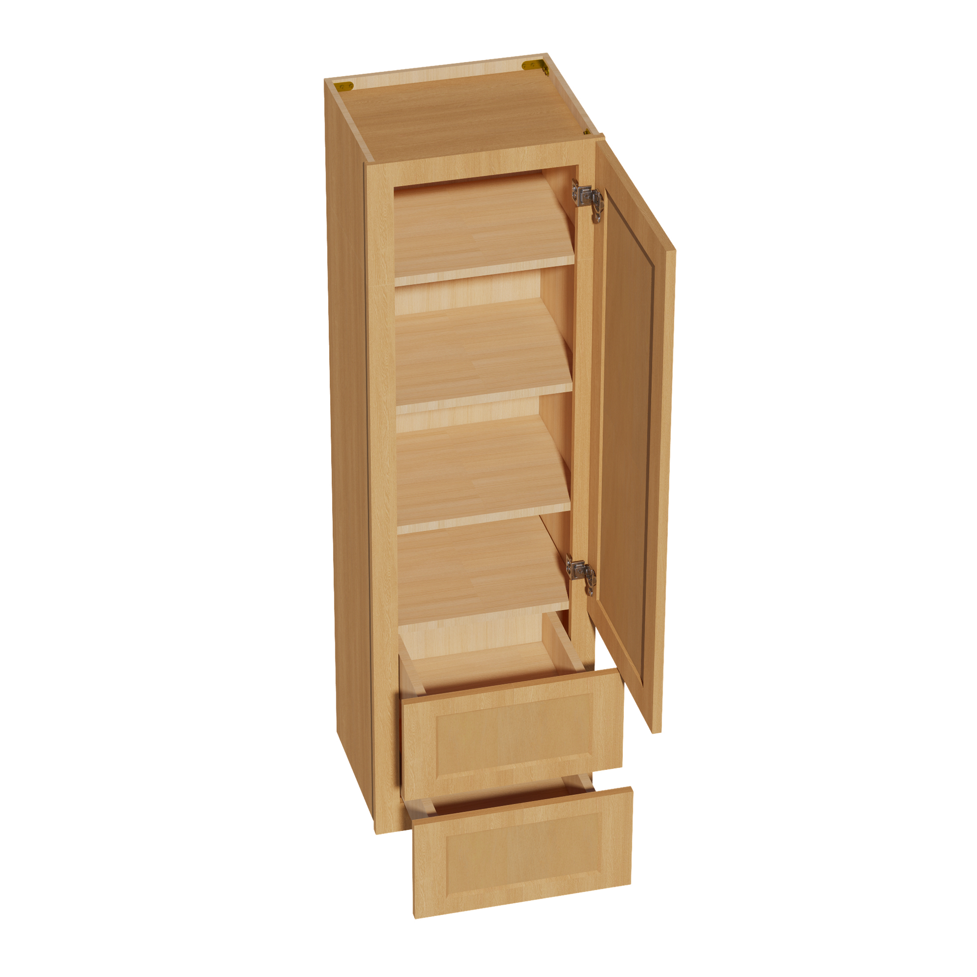 WD1860-ST  Diagonal Wall Corner Cabinet 1 Door & 2 Shelves - Shaker Style - Timber   18'W x 60"H x 15"D