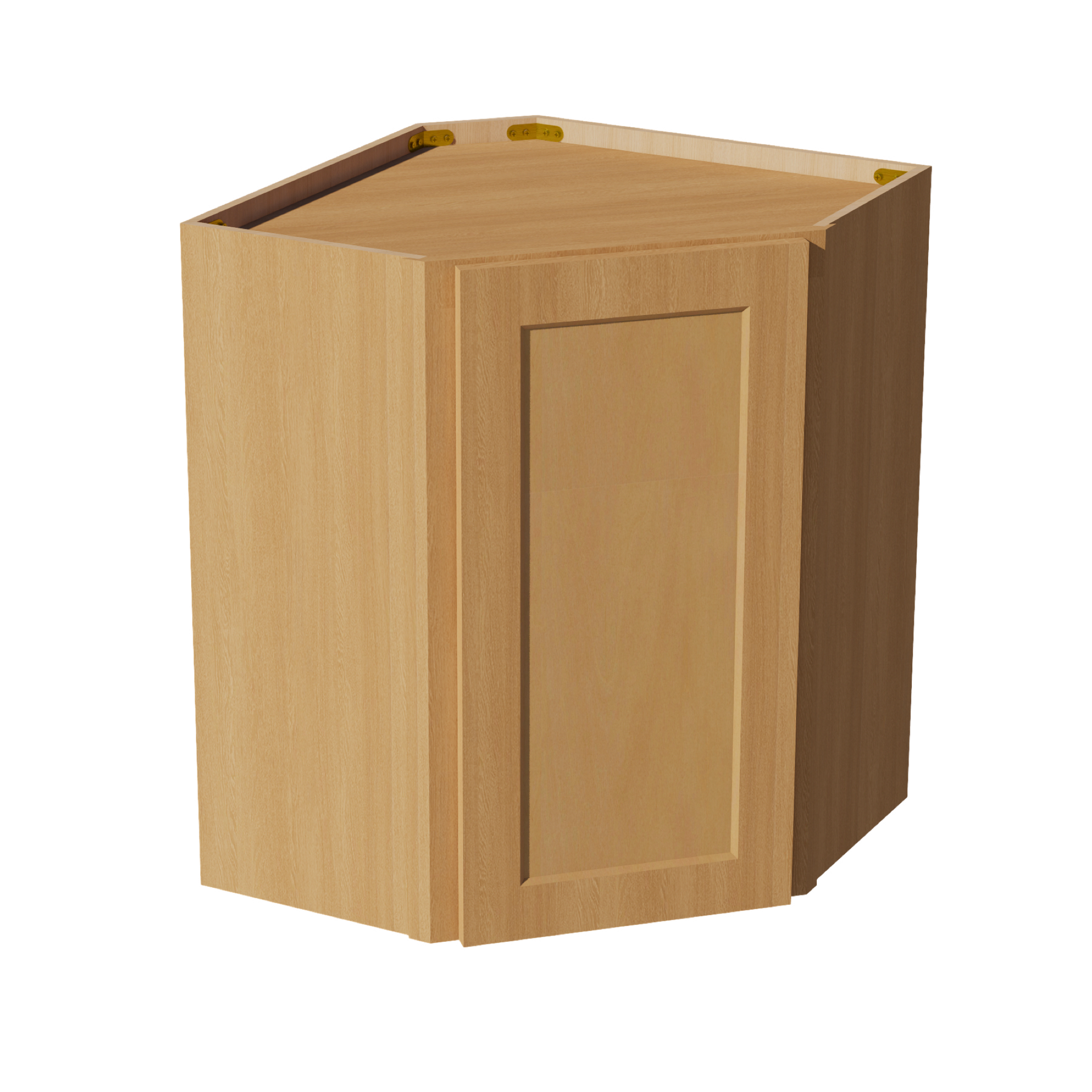 WDC2430-ST: Shaker Timber 24"W x 30"H 1 Door & 2 Shelves Diagonal Wall Corner Cabinet
