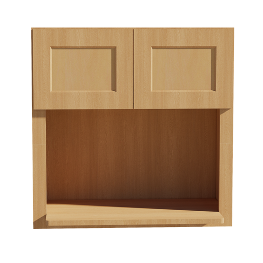 WM3030-ST  Wall Cabinets 2 Doors Wall Built-in Microwave  - Shaker Style - Timber   30"W x 30"H x 12"D