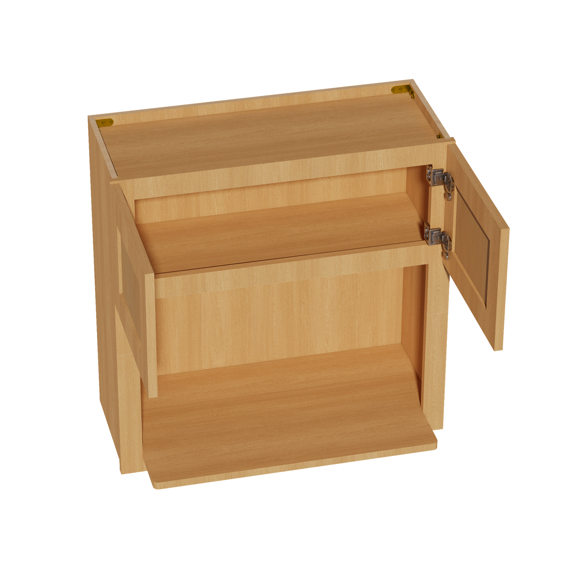 WM3030-ST  Wall Cabinets 2 Doors Wall Built-in Microwave  - Shaker Style - Timber   30"W x 30"H x 12"D