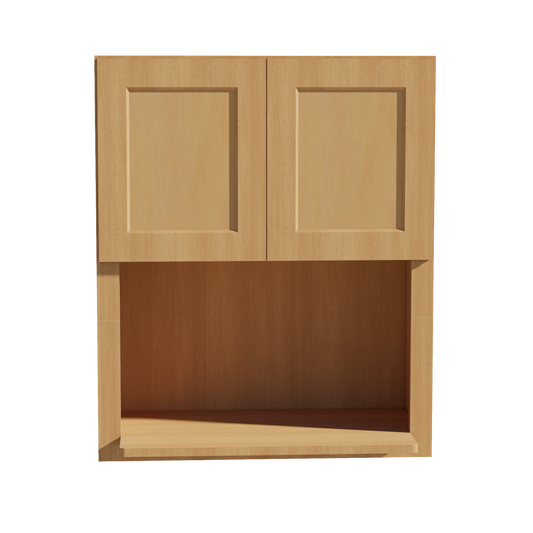 WM3036-ST  Wall Cabinets 2 Doors Wall Built-in Microwave  - Shaker Style - Timber   30"W x 36"H x 12"D