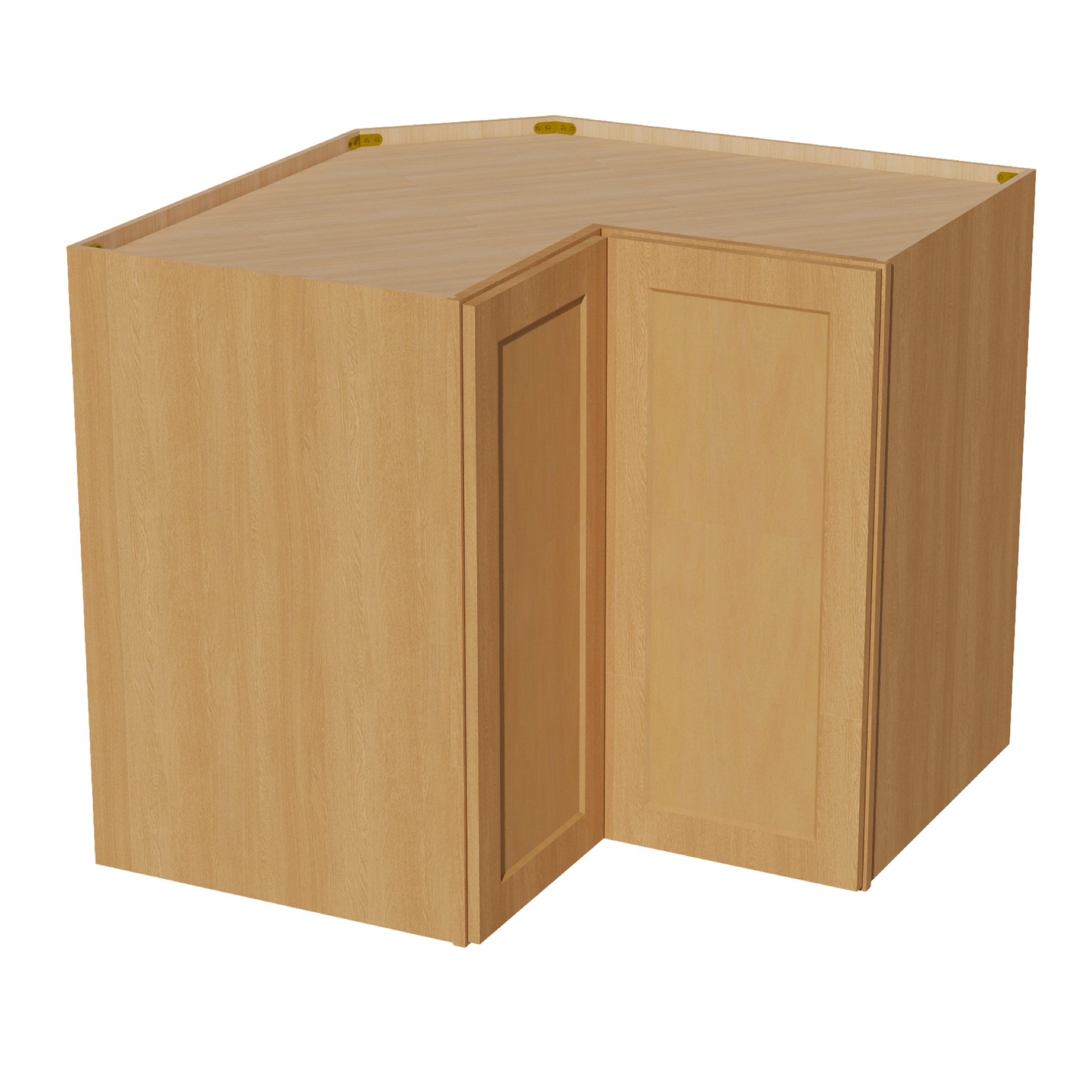 WPC2436-ST  Wall Corner Cabinet Pie Cut  1 Door & 2 Shelves  - Shaker Style - Timber   11-1/2" X 11-1/2" x 36"H x 24"D