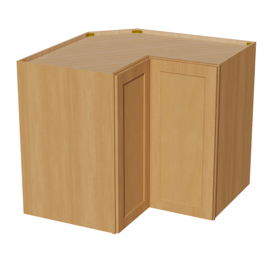WPC2436-ST  Wall Corner Cabinet Pie Cut  1 Door & 2 Shelves  - Shaker Style - Timber   11-1/2" X 11-1/2" x 36"H x 24"D