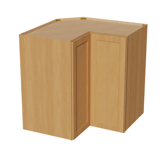 WPC2442-ST  Wall Corner Cabinet Pie Cut  1 Door & 2 Shelves  - Shaker Style - Timber   11-1/2" X 11-1/2" x 42"H x 24"D