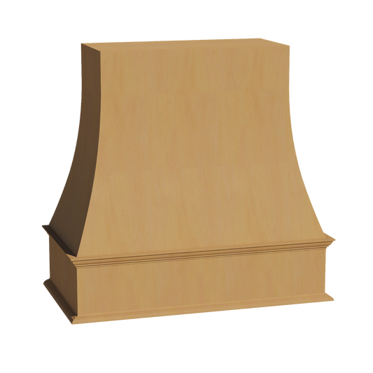 WRH3636-ST  Wood Wall Mounted Range Hood - Shaker Style - Timber   36"W x 36"H x 20-1/2"D