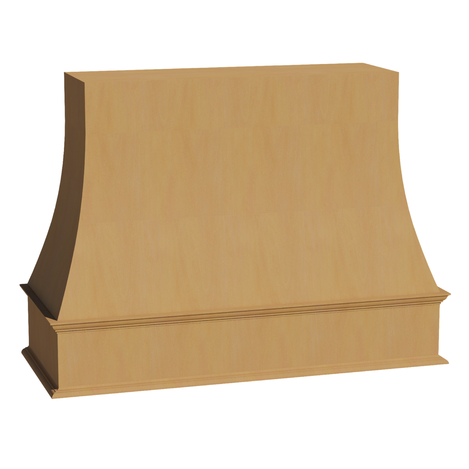 WRH4836-ST  Wood Wall Mounted Range Hood - Shaker Style - Timber   48"W x 36"H x 20-1/2"D