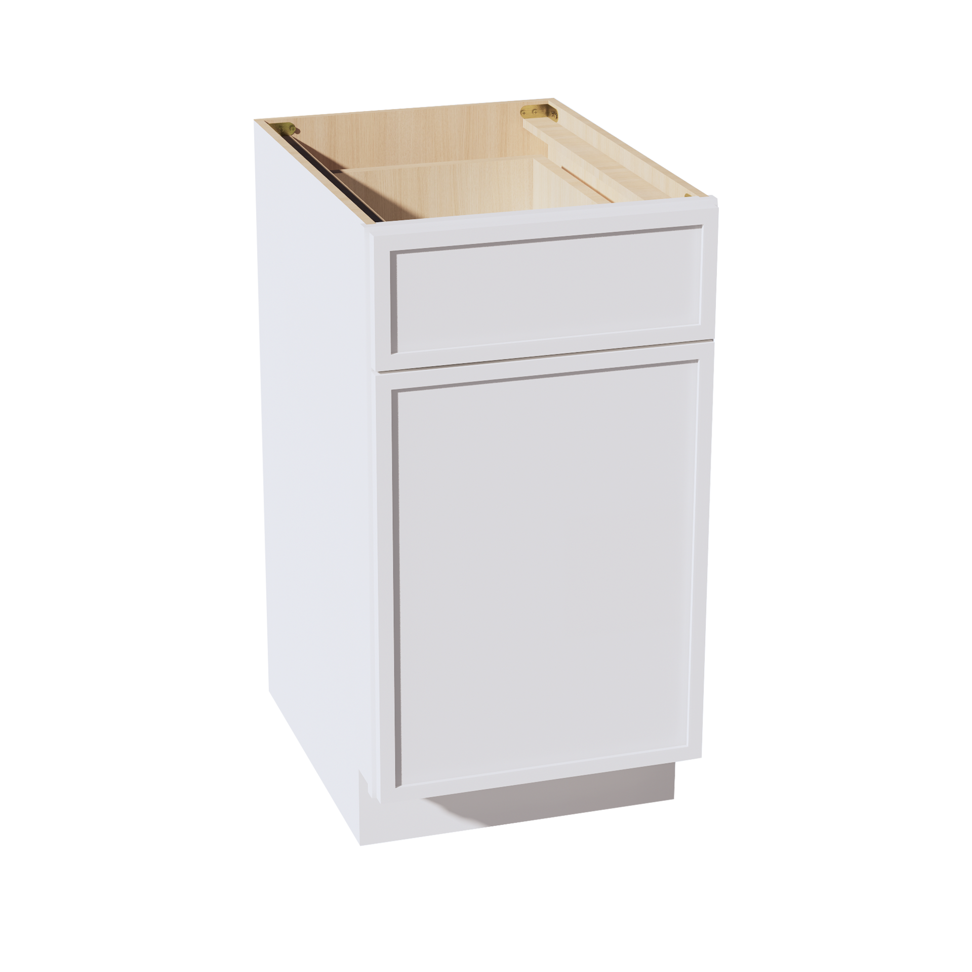 B18TR-SSW  Base cabinet - Slim Shaker Style - White   18"W x 34-1/2"H x 24"D