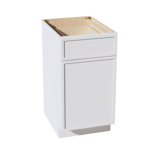 B18TR-SSW  Base cabinet - Slim Shaker Style - White   18"W x 34-1/2"H x 24"D