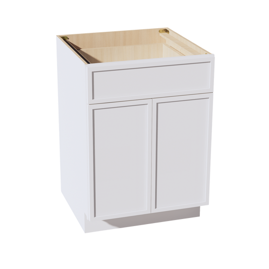 B24-SSW  Base cabinet - Slim Shaker Style - White   24"W x 34-1/2"H x 24"D