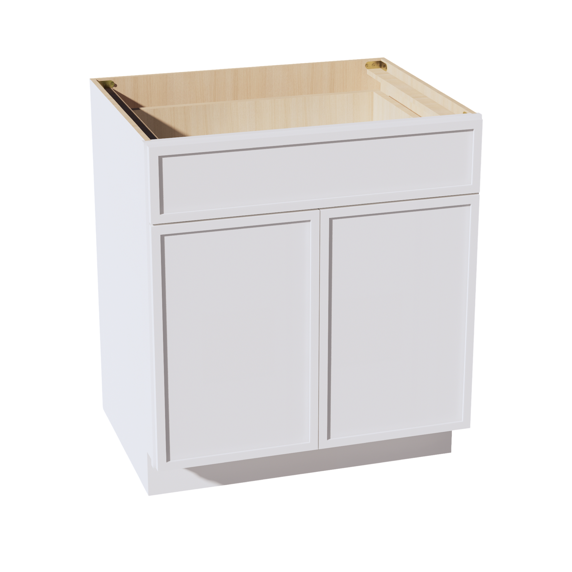 B30-SSW  Base cabinet - Slim Shaker Style - White   30"W x 34-1/2"H x 24"D