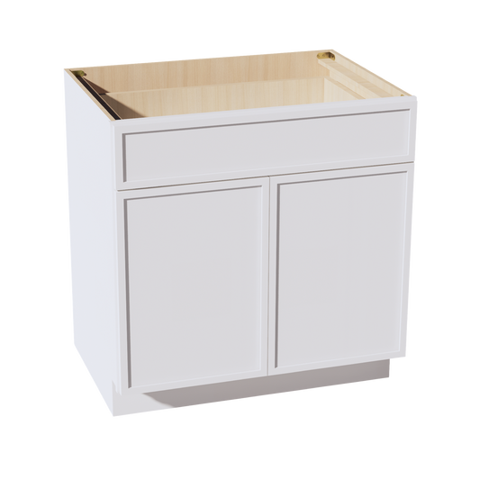 B33-SSW  Base cabinet - Slim Shaker Style - White   39"W x 34-1/2"H x 24"D