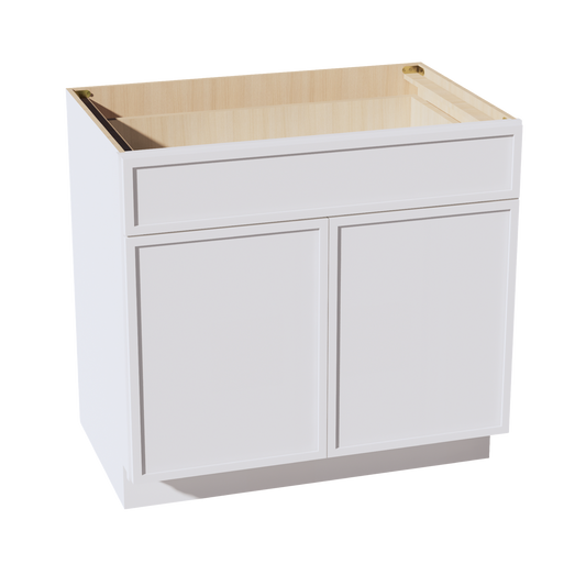 B36-SSW  Base cabinet - Slim Shaker Style - White   33"W x 34-1/2"H x 24"D