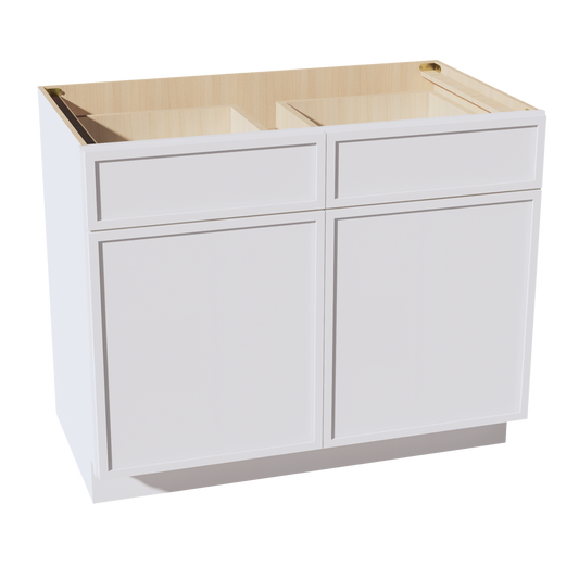 B42-SSW  Base cabinet - Slim Shaker Style - White   42"W x 34-1/2"H x 24"D