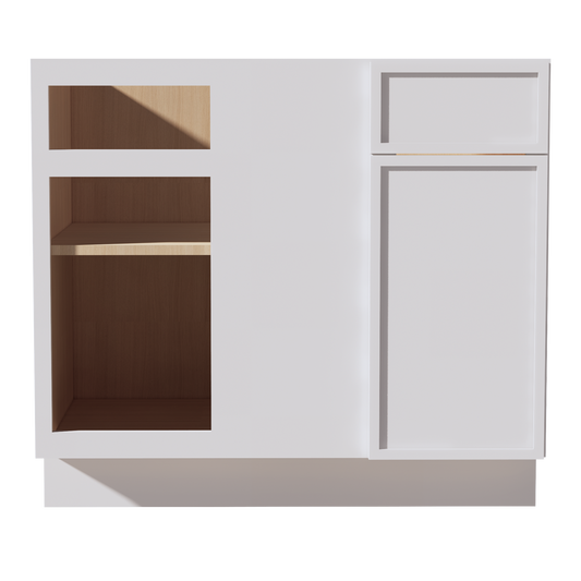 BBC39/42-SSW  Base cabinet Blind Corner - Slim Shaker Style - White   39"W x 34-1/2"H x 24"D