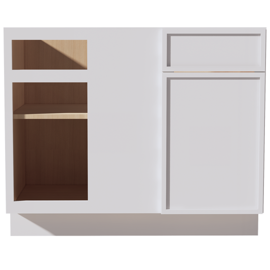 BBC42/45-SSW  Base cabinet Blind Corner - Slim Shaker Style - White   42"W x 34-1/2"H x 24"D
