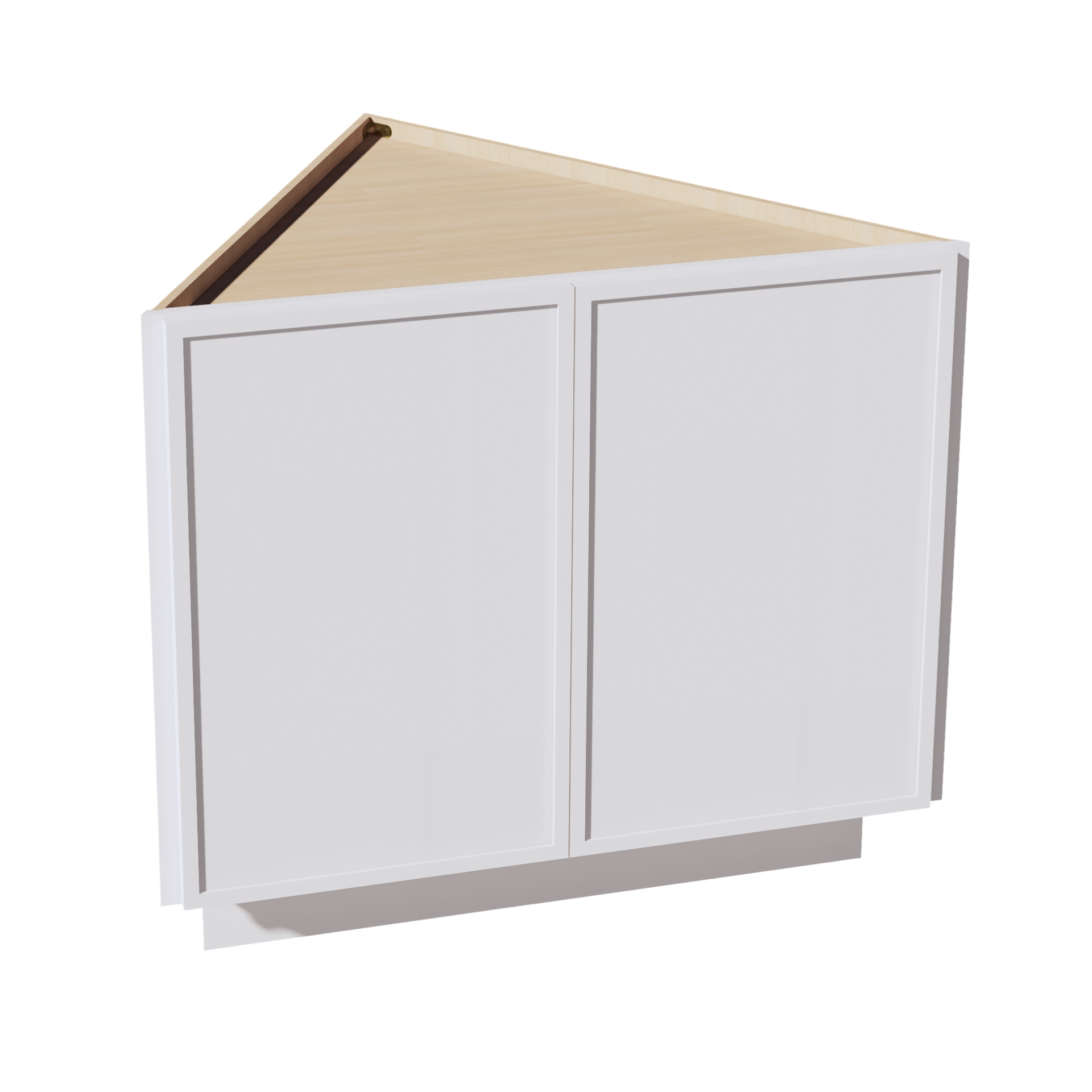 BEC24-SSW  Base cabinet 2 Full Height Door Angle - Slim Shaker Style - White   24"D x 34-1/2"H x 24"D