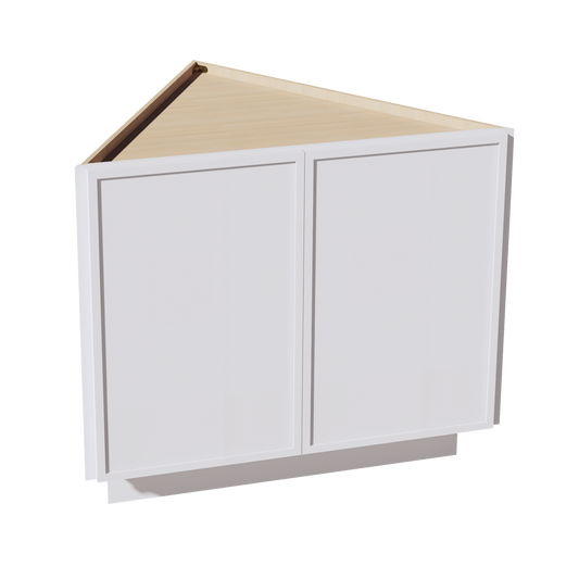 BEC24-SSW  Base cabinet 2 Full Height Door Angle - Slim Shaker Style - White   24"D x 34-1/2"H x 24"D