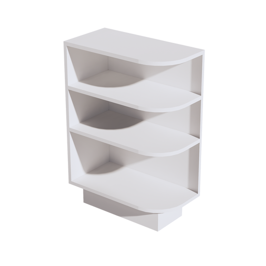 BES12L-SSW  Base cabinet 4 Sheleves End Corner Cabinet Left - Slim Shaker Style - White   12"W x 34-1/2"H x 24"D
