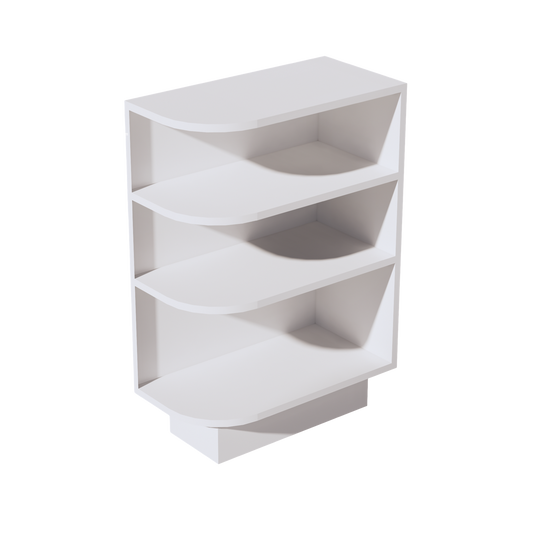 BES12R-SSW  Base cabinet 4 Sheleves End Corner Cabinet Right - Slim Shaker Style - White   12"W x 34-1/2"H x 24"D