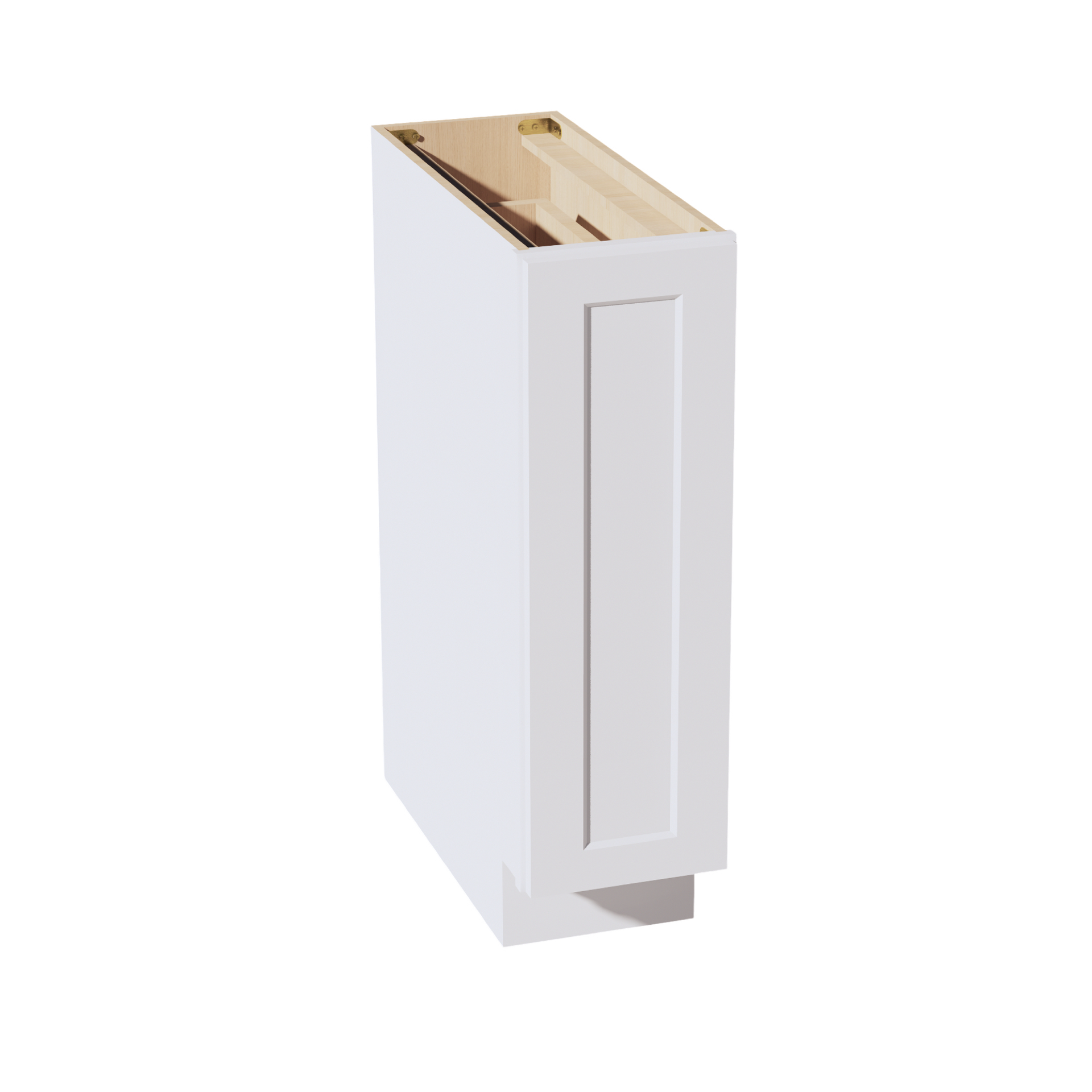 BF09-PO-SSW  Base cabinet Full Door Pull Out Spice Rack - Slim Shaker Style - White   09"W x 34-1/2"H x 24"D