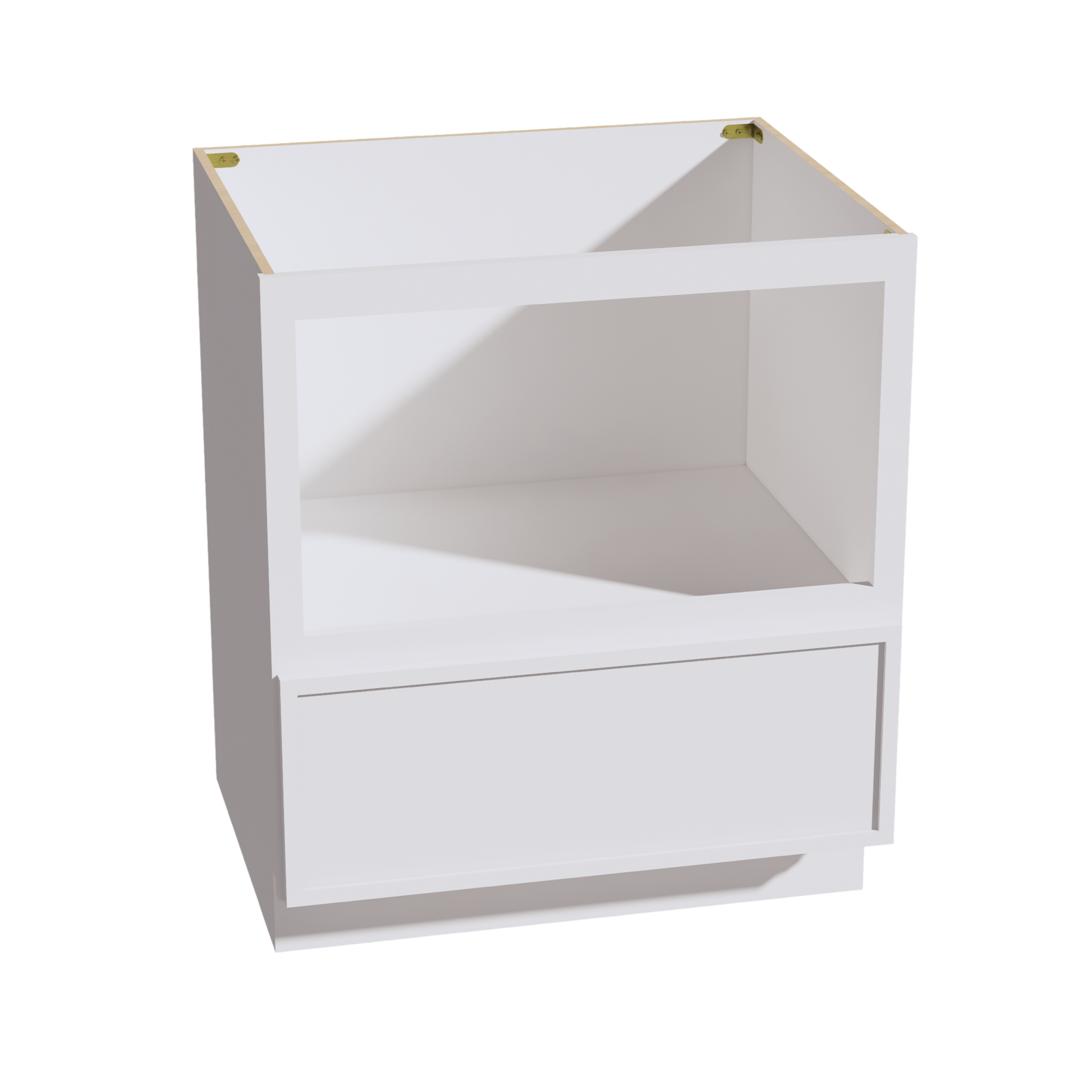 BMC30-SSW  Base Cabinety Drawer Built-in Microwave - Slim Shaker Style - White   30"W x 34-1/2"H x 24"D
