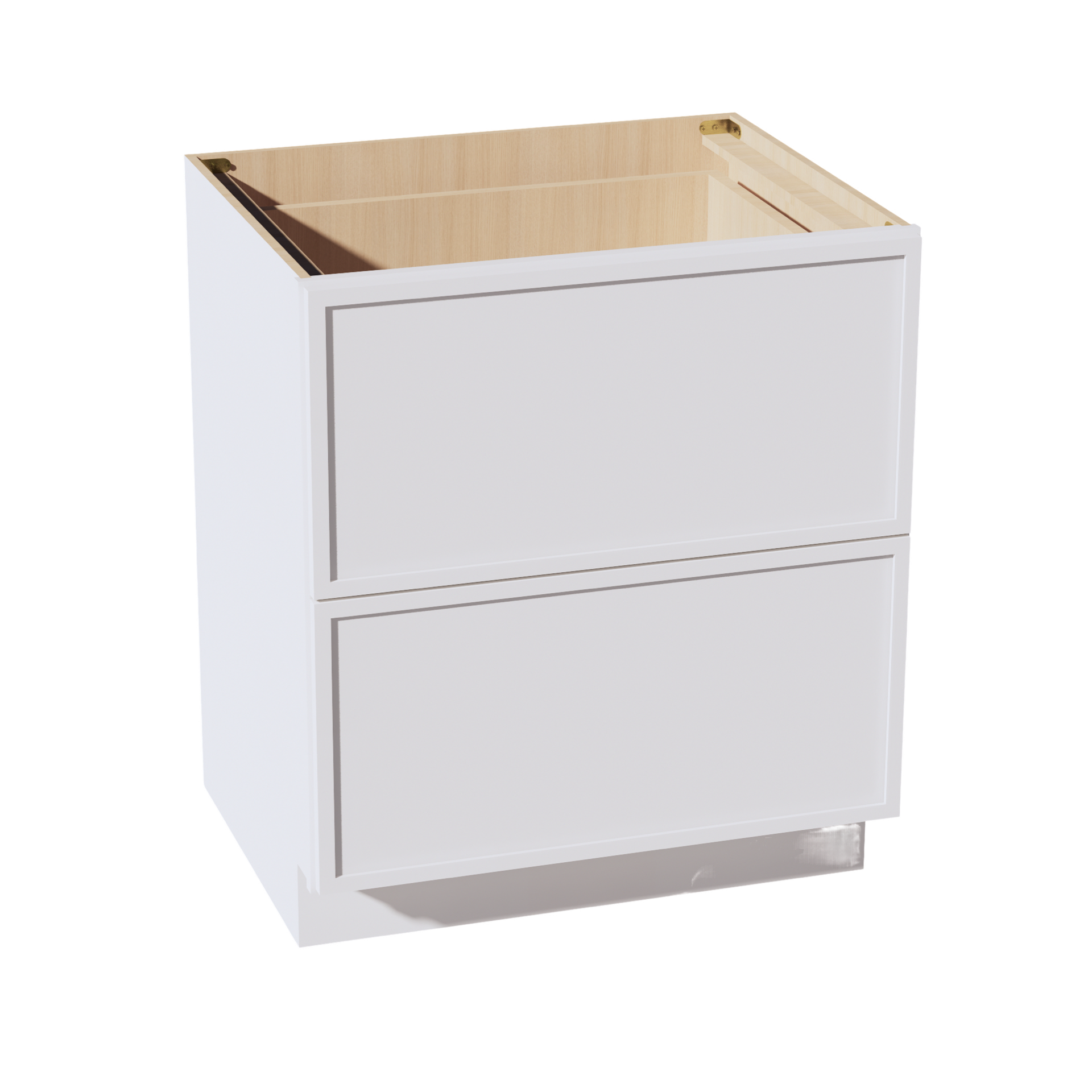 DB30-2-SSW  Base Cabinet 3 Drawers - Slim Shaker Style - White   30"W x 34-1/2"H x 24"D