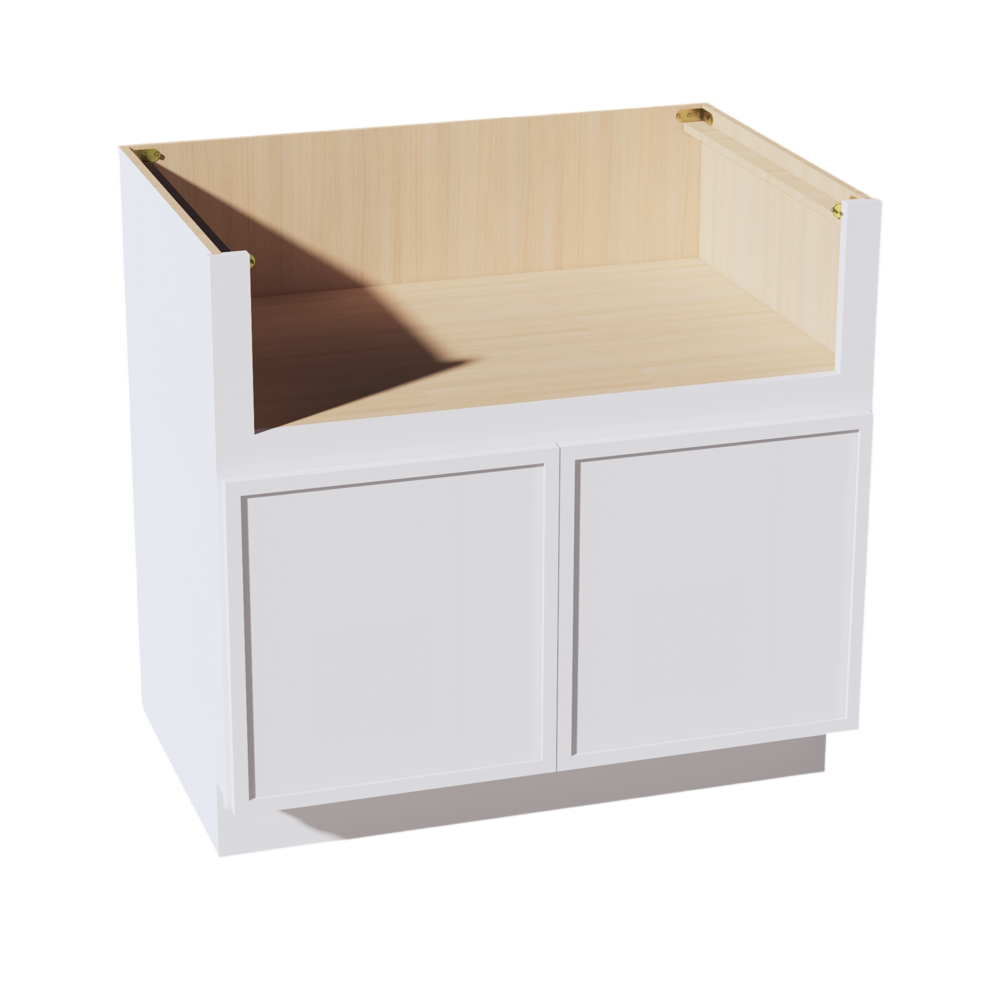 FS36-SSW  Base Cabinet 2 Doors Farm House Sink Base  - Slim Shaker Style - White   36"W x 34-1/2"H x 24"D