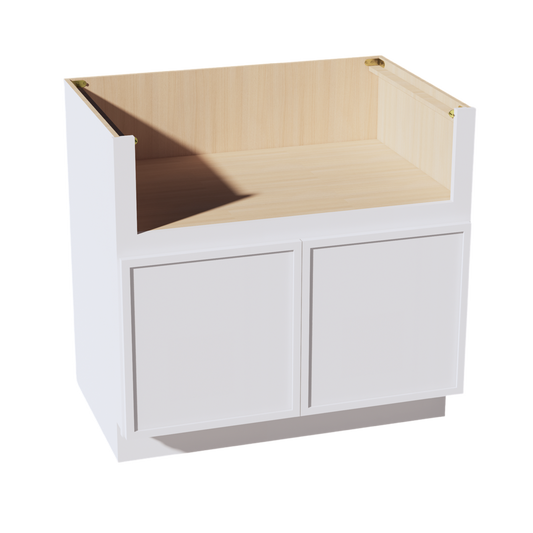 FS36-SSW  Base Cabinet 2 Doors Farm House Sink Base  - Slim Shaker Style - White   36"W x 34-1/2"H x 24"D