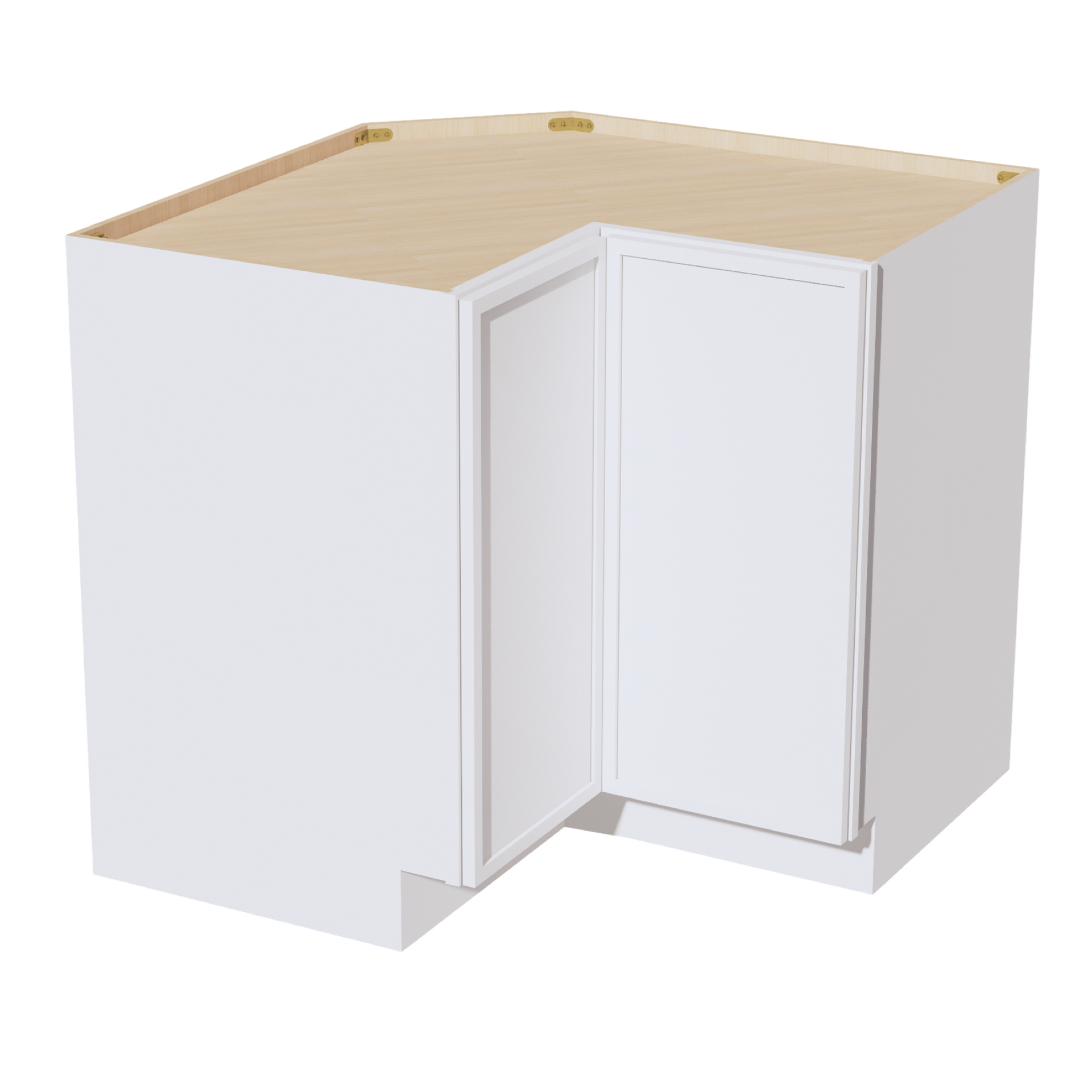 LSB33-SSW  Base Cabinet 2 Door Corner Lazy Susan  - Slim Shaker Style - White   16-1/2"x16-1/2"W x 34-1/2"H x 24"D