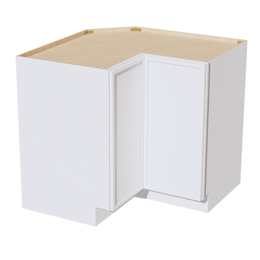 LSB33-SSW  Base Cabinet 2 Door Corner Lazy Susan  - Slim Shaker Style - White   16-1/2"x16-1/2"W x 34-1/2"H x 24"D