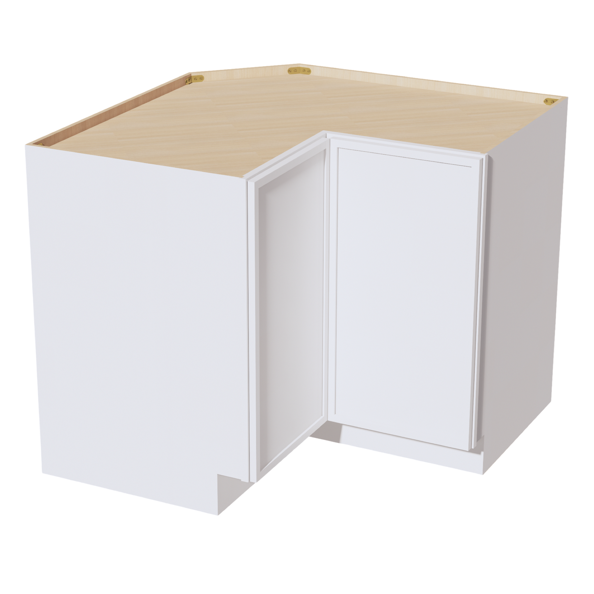 LSB36-SSW  Base Cabinet 2 Door Corner Lazy Susan  - Slim Shaker Style - White   18"x18"W x 34-1/2"H x 24"D