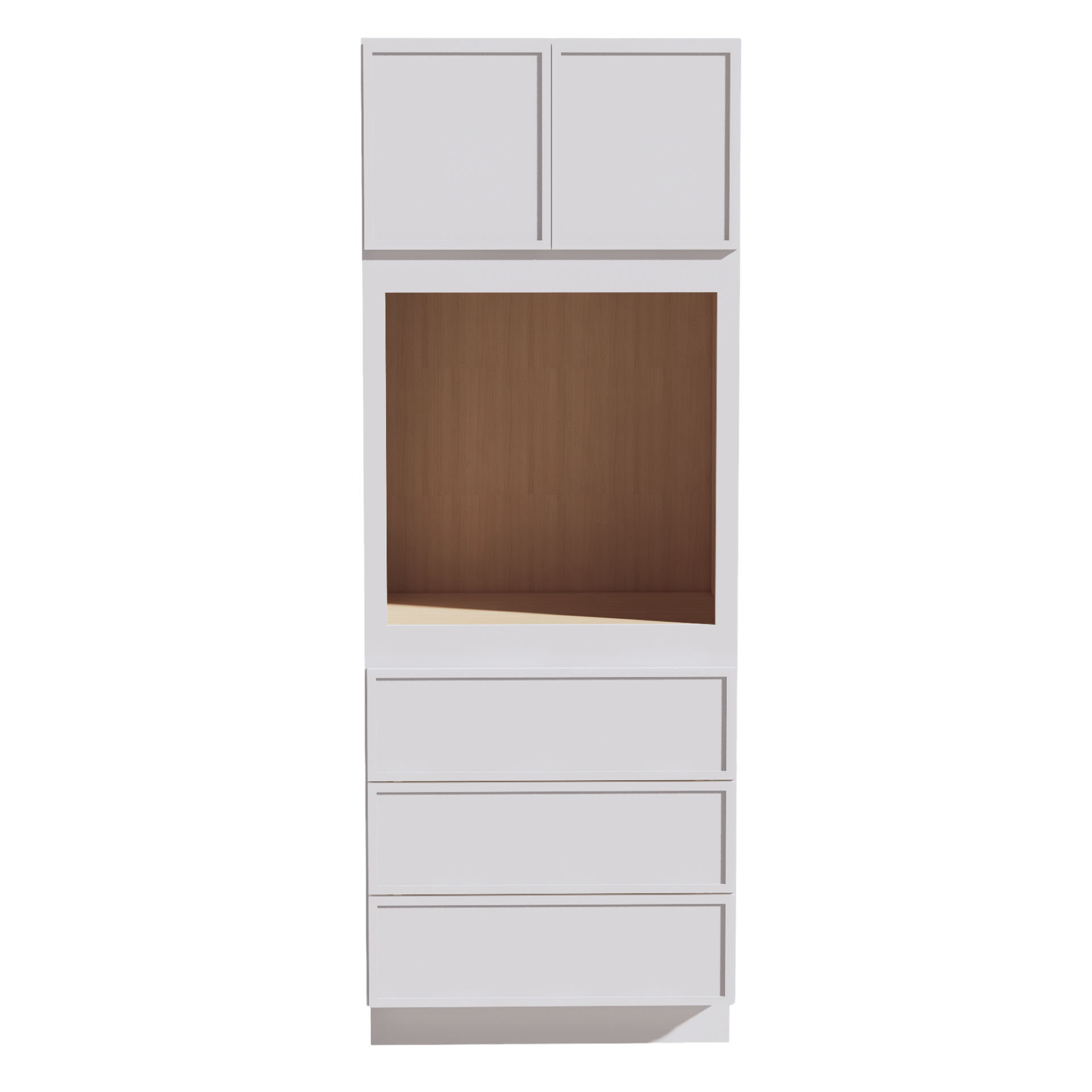OC3390-SSW  Tall Oven 2 Door & 3 Drawers Cabinet - Slim Shaker Style - White   33"W x 90"H x 24"D