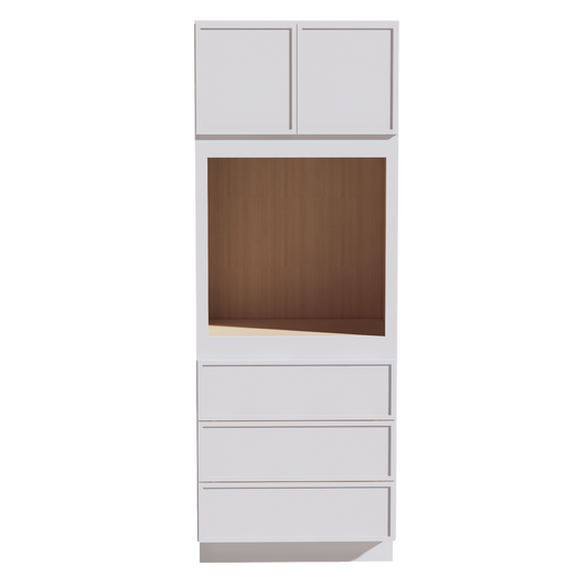 OC3390-SSW  Tall Oven 2 Door & 3 Drawers Cabinet - Slim Shaker Style - White   33"W x 90"H x 24"D