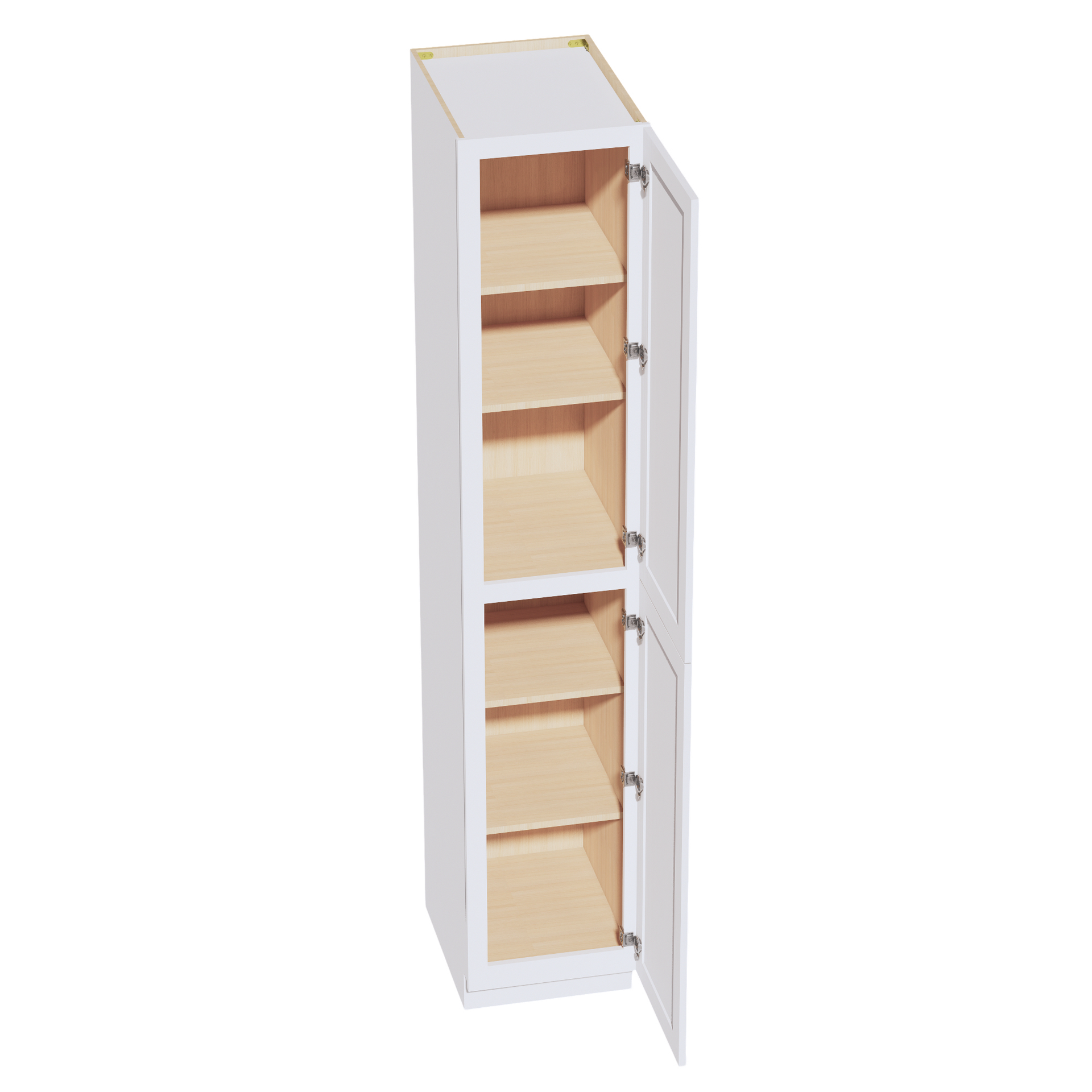 TP1896-SSW  Tall Shelf Pantry Cabinet 2 Door & 6 Sheleves - Slim Shaker Style - White   18"W x 96"H x 24"D